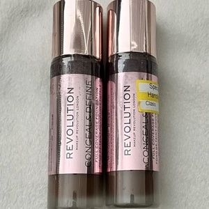 2- Makeup Revolution Conceal & Define Foundation, Long Lasting/Matte Finish F18